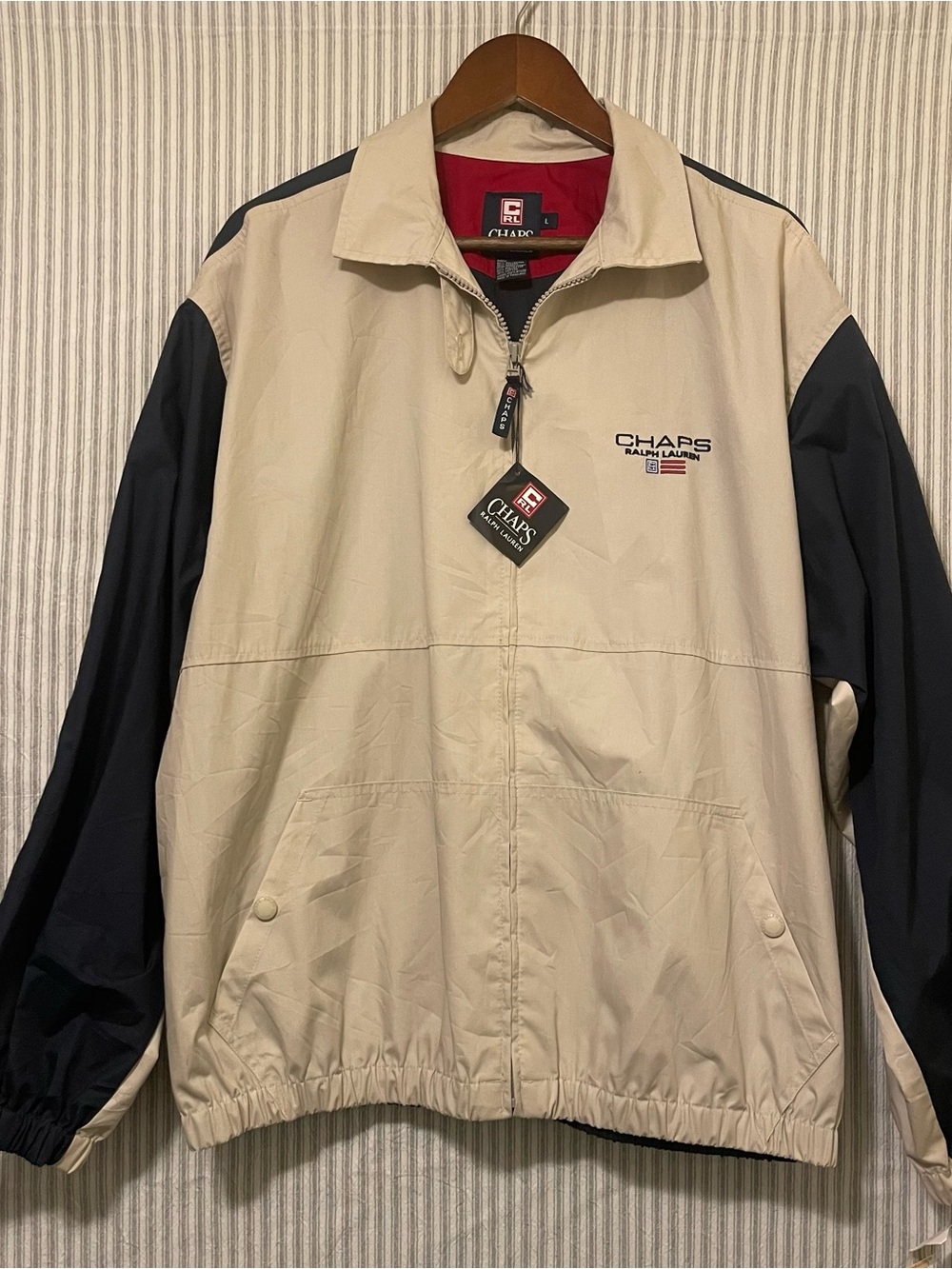 Vintage Chaps Ralph Lauren Colorblock Windbreaker Jacket New Men's Large NWT